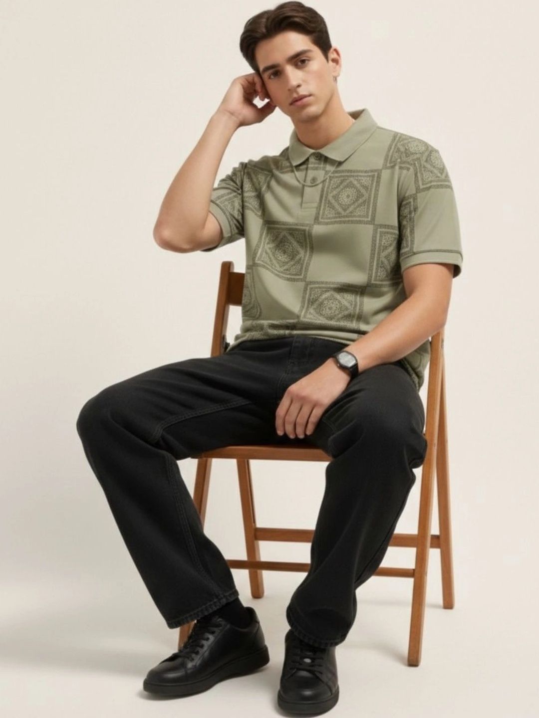 Kook N Keech Men Printed Polo Collar T-shirt
