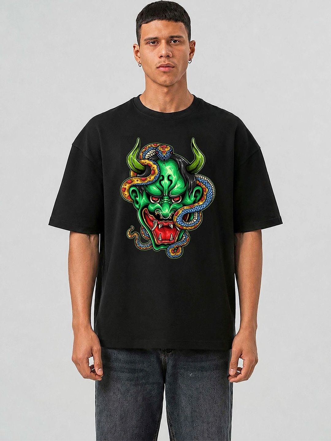 Mast & Harbour Men Printed Drop-Shoulder Sleeves T-shirt