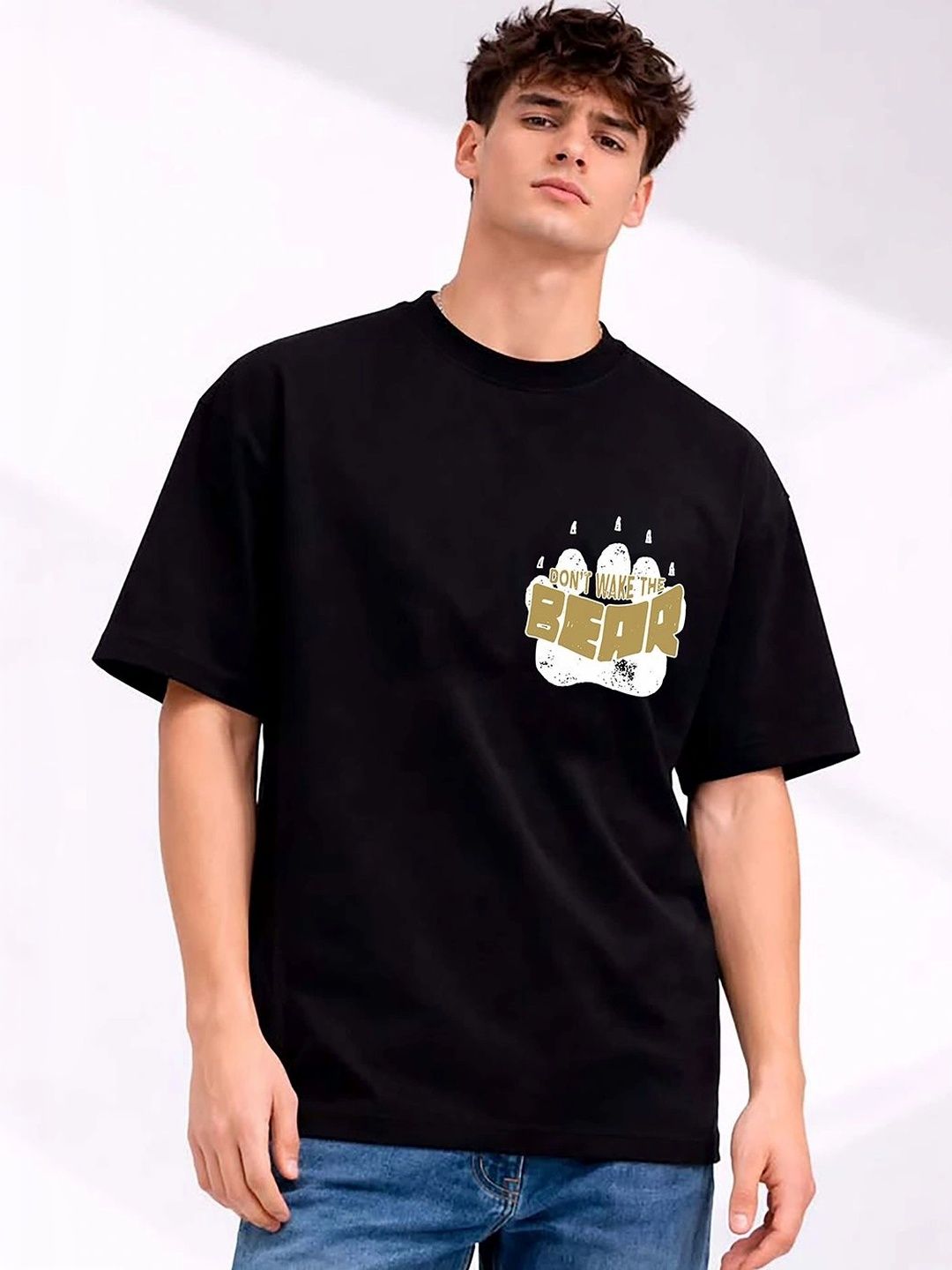 Mast & Harbour Men Printed Drop-Shoulder Sleeves T-shirt