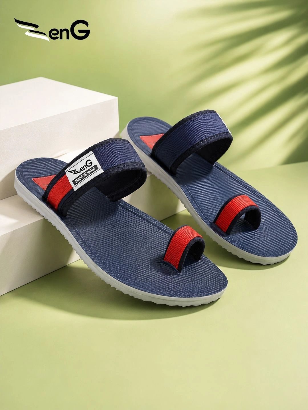 ZENG Men Colourblocked Thong Flip-Flops