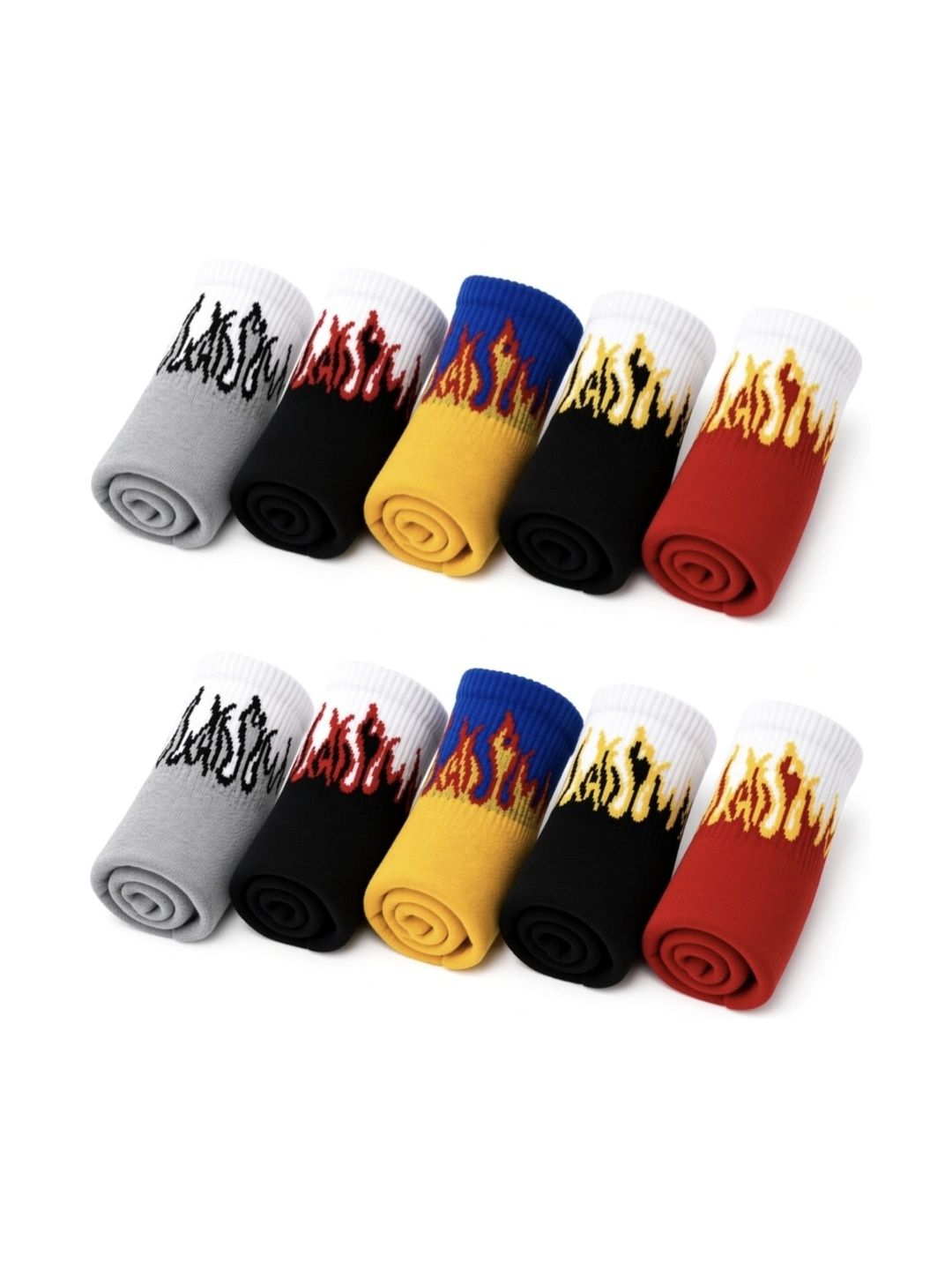 GARUN Unisex Pack of 10 Cotton Patterned Above Ankle Socks