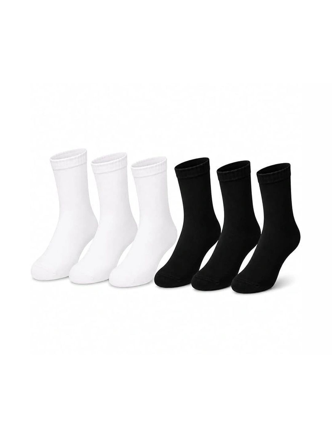 SOSHRE Unisex Pack of 6 Cotton Assorted Calf Length Socks