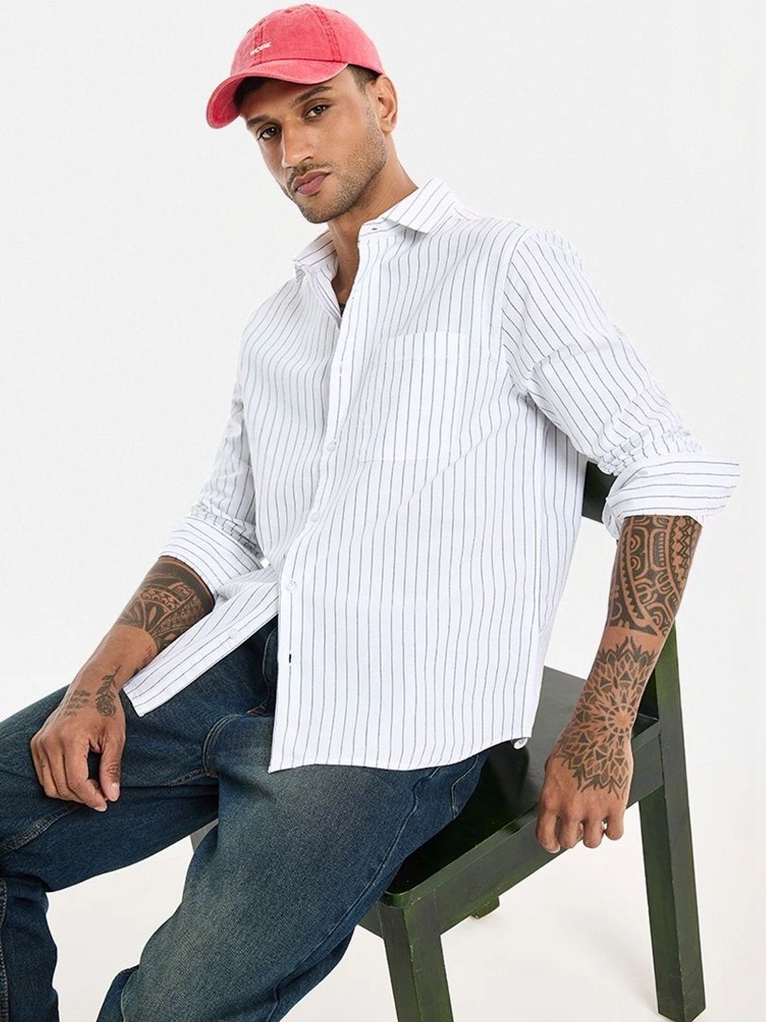Snitch Men Striped Casual Shirt