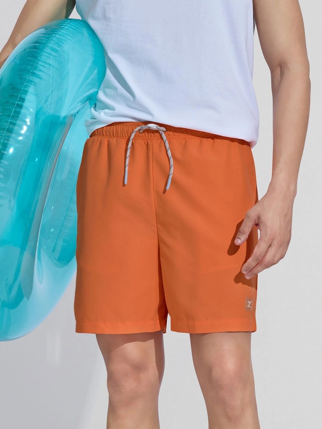 Buy XYXX Men Solid Aqua Honey Orange Regular fit Quick Dry Swim