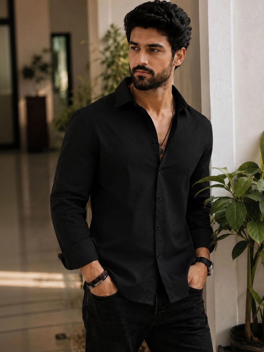 THE BIG ATTIRE Men Classic Casual Shirt