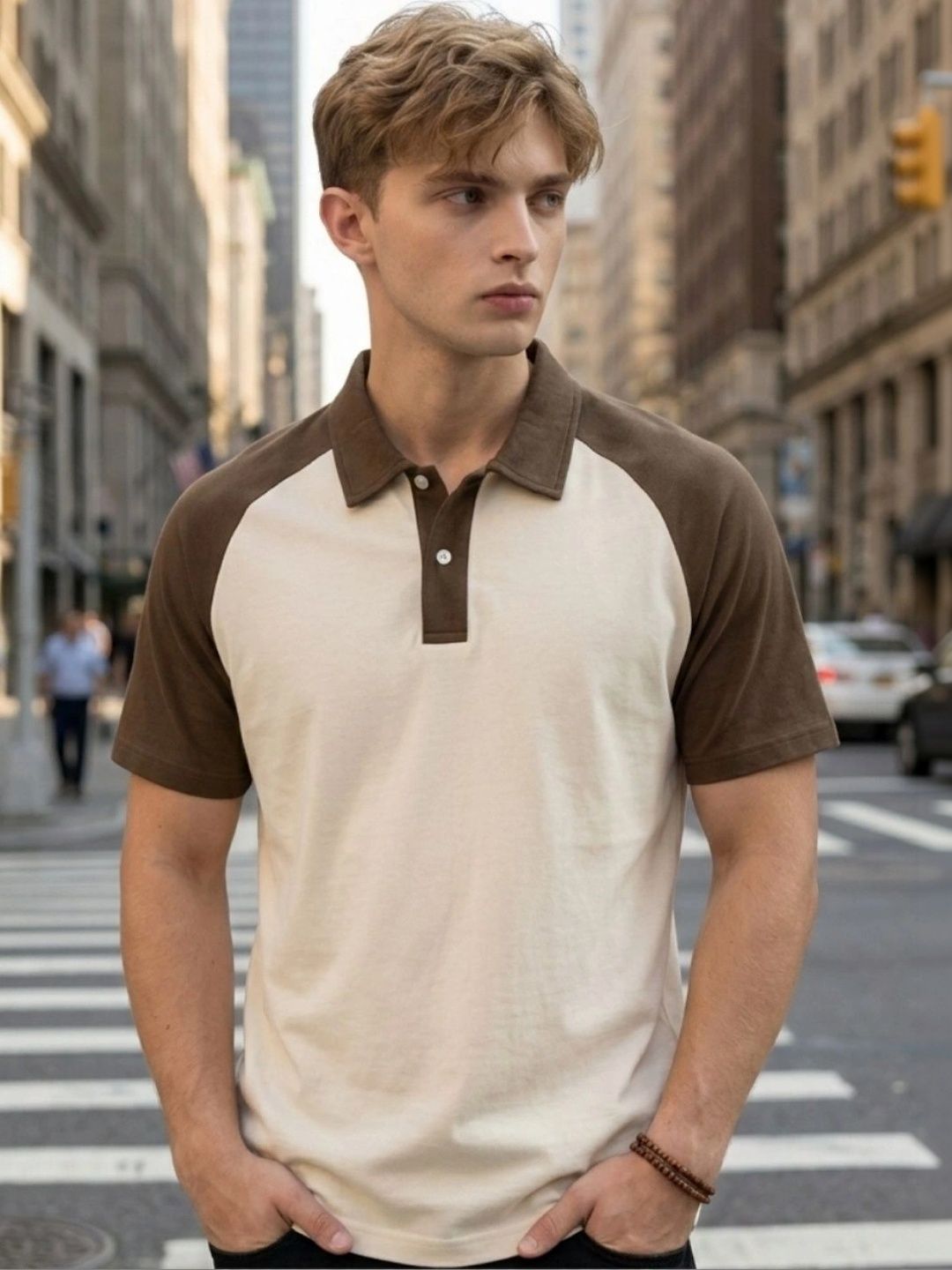 Kook N Keech Men Colourblocked Polo Collar T-shirt