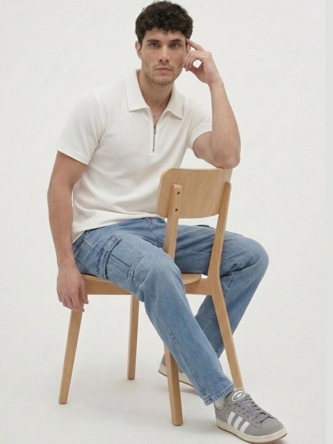 HERE&NOW Men Polo Collar T-shirt