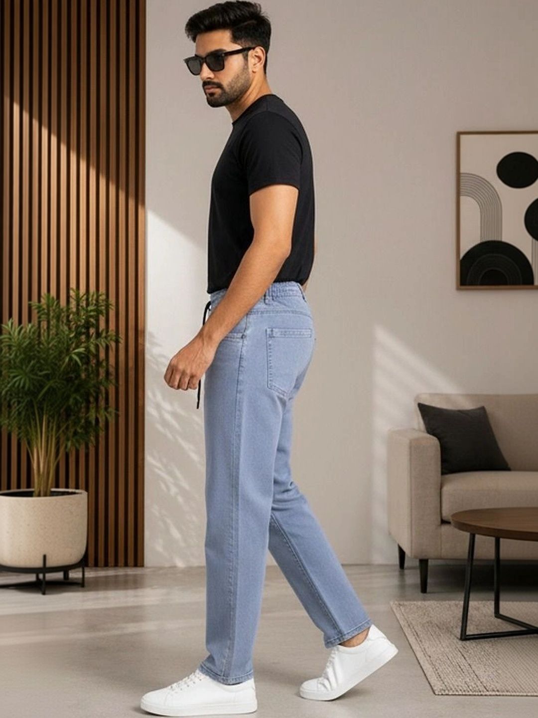 Global Jeans Men Relaxed Fit Breathable Jeans