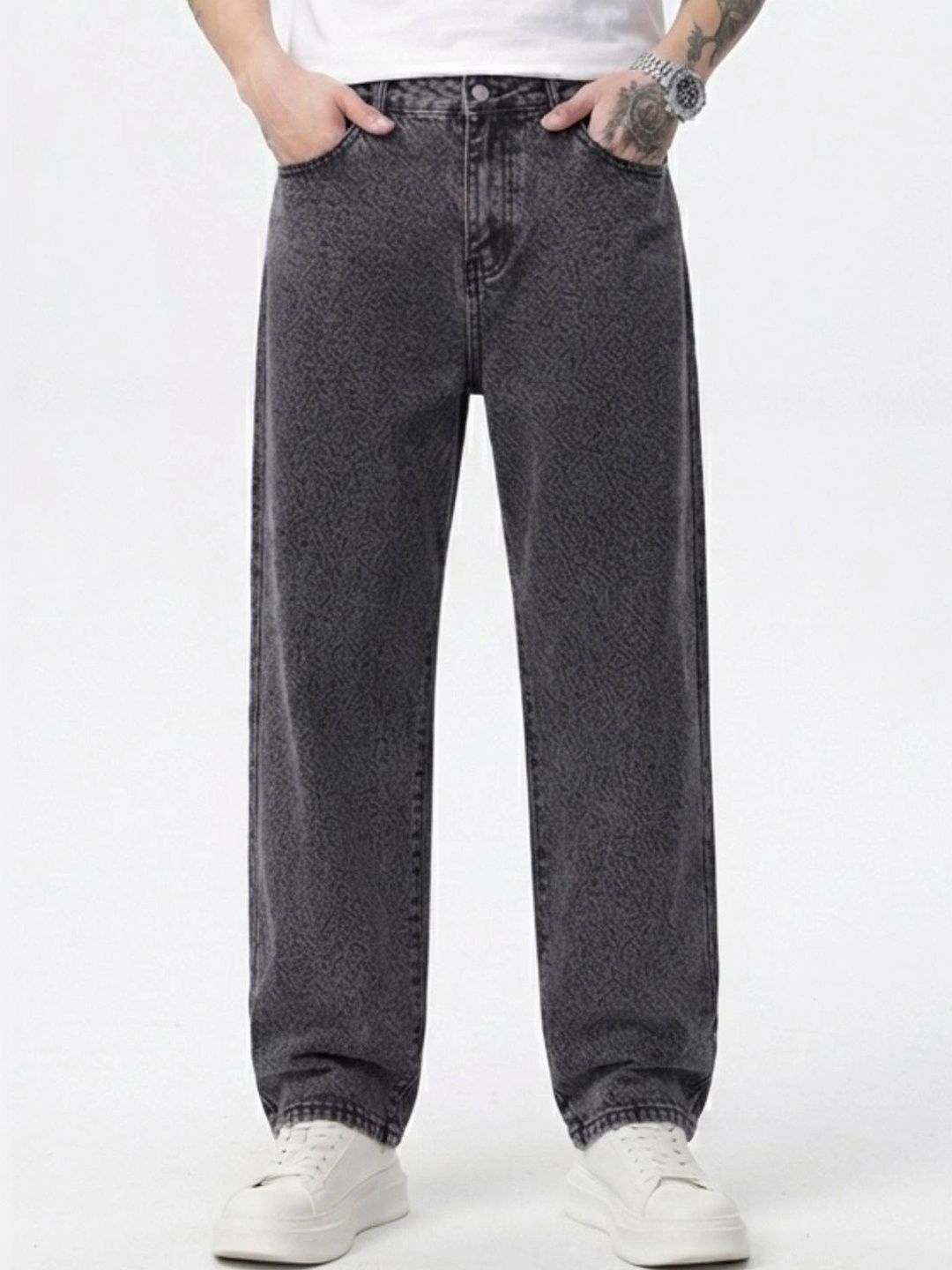 BREXX Men Jean Straight Fit Mid-Rise Stretchable Jeans