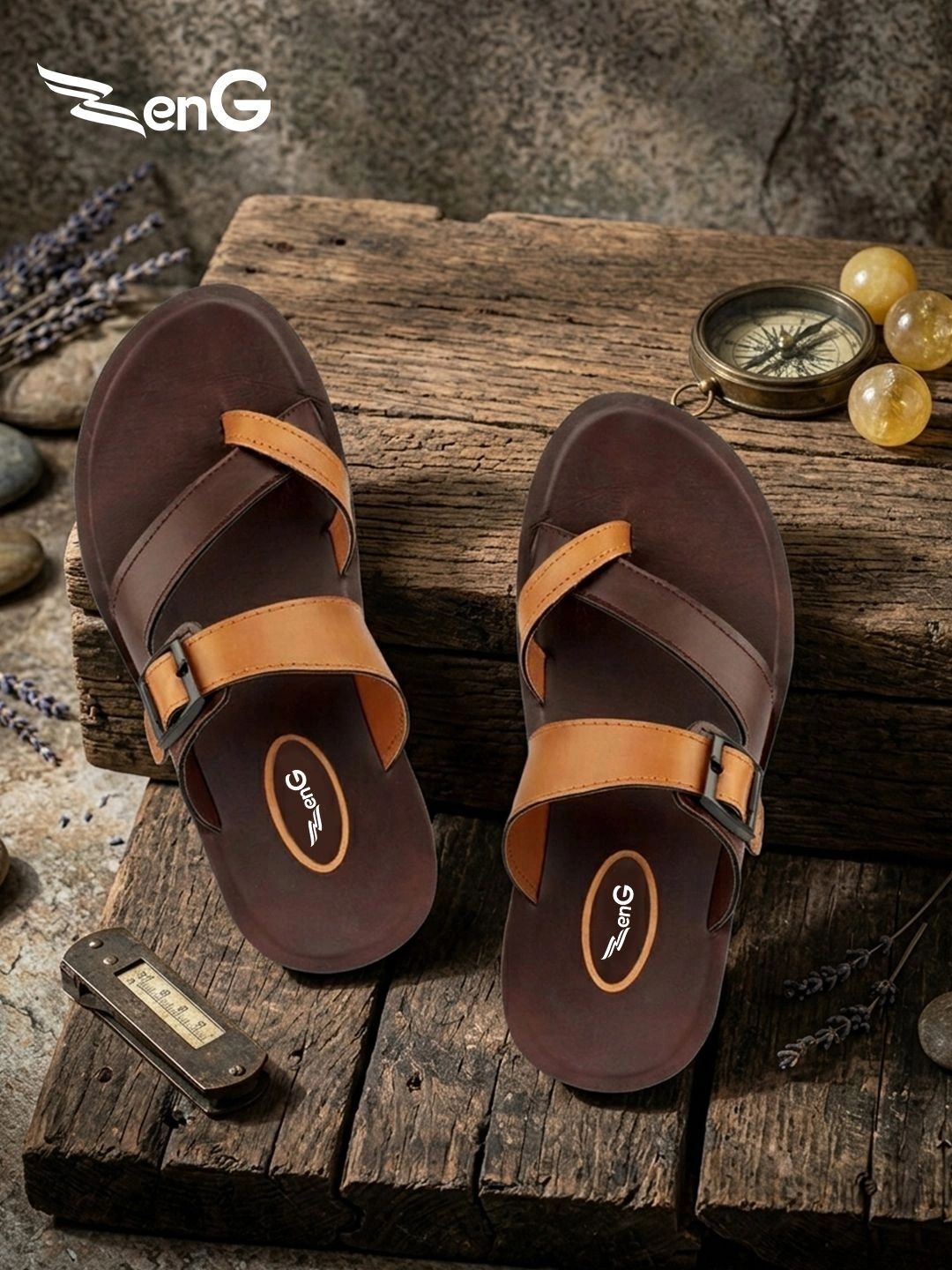 ZENG Men Colourblocked Thong Flip-Flops