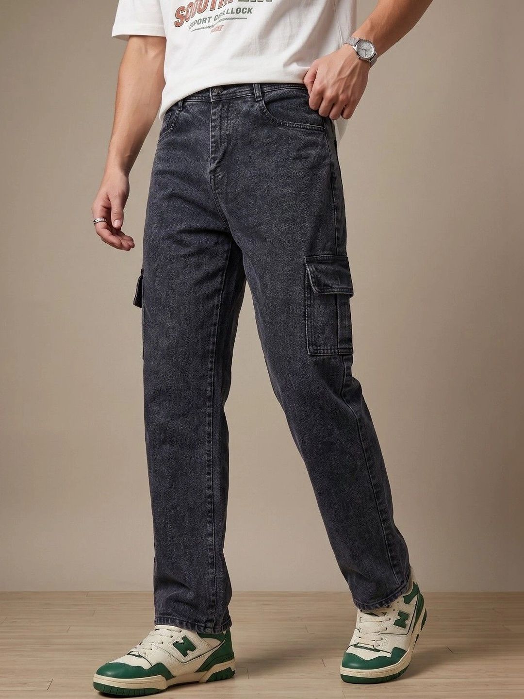 R.Code by The Roadster Life Co. Men Classic Regular Fit Mid-Rise Stretchable Jeans