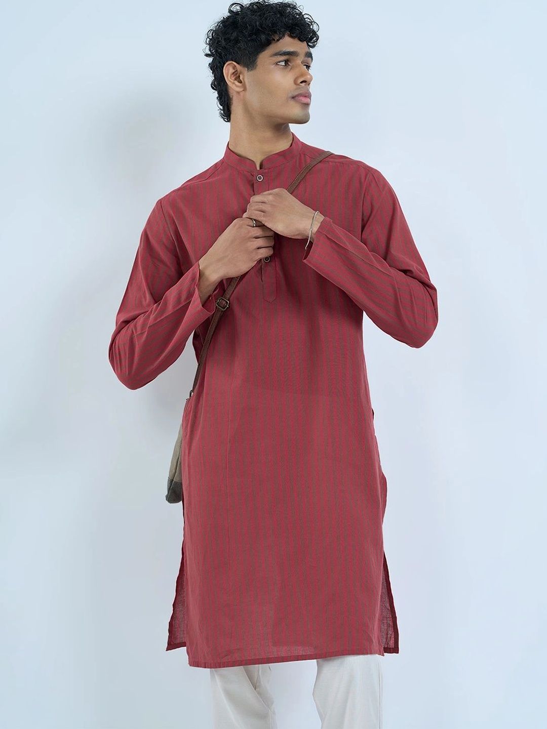 indus route by Pantaloons Men Striped Kurta