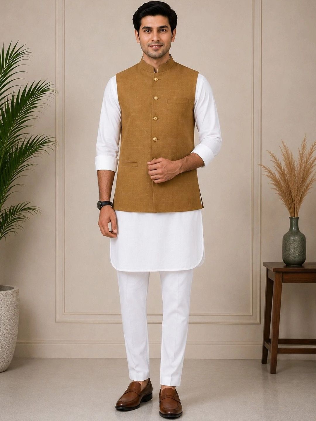 Shiv Leela Mandarin Collar Nehru Jacket