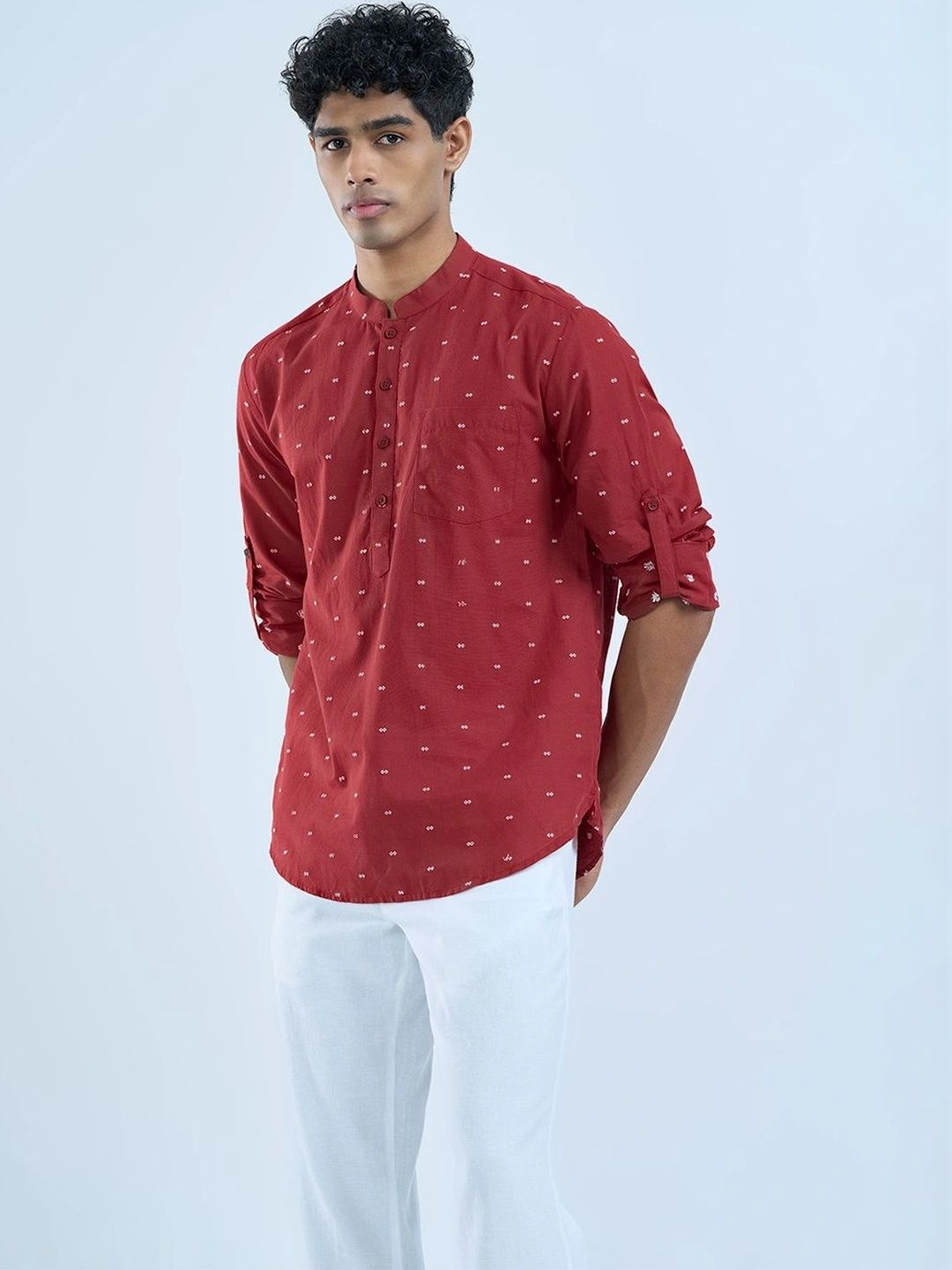 indus route by Pantaloons Men Ethnic Motifs Printed Kurta