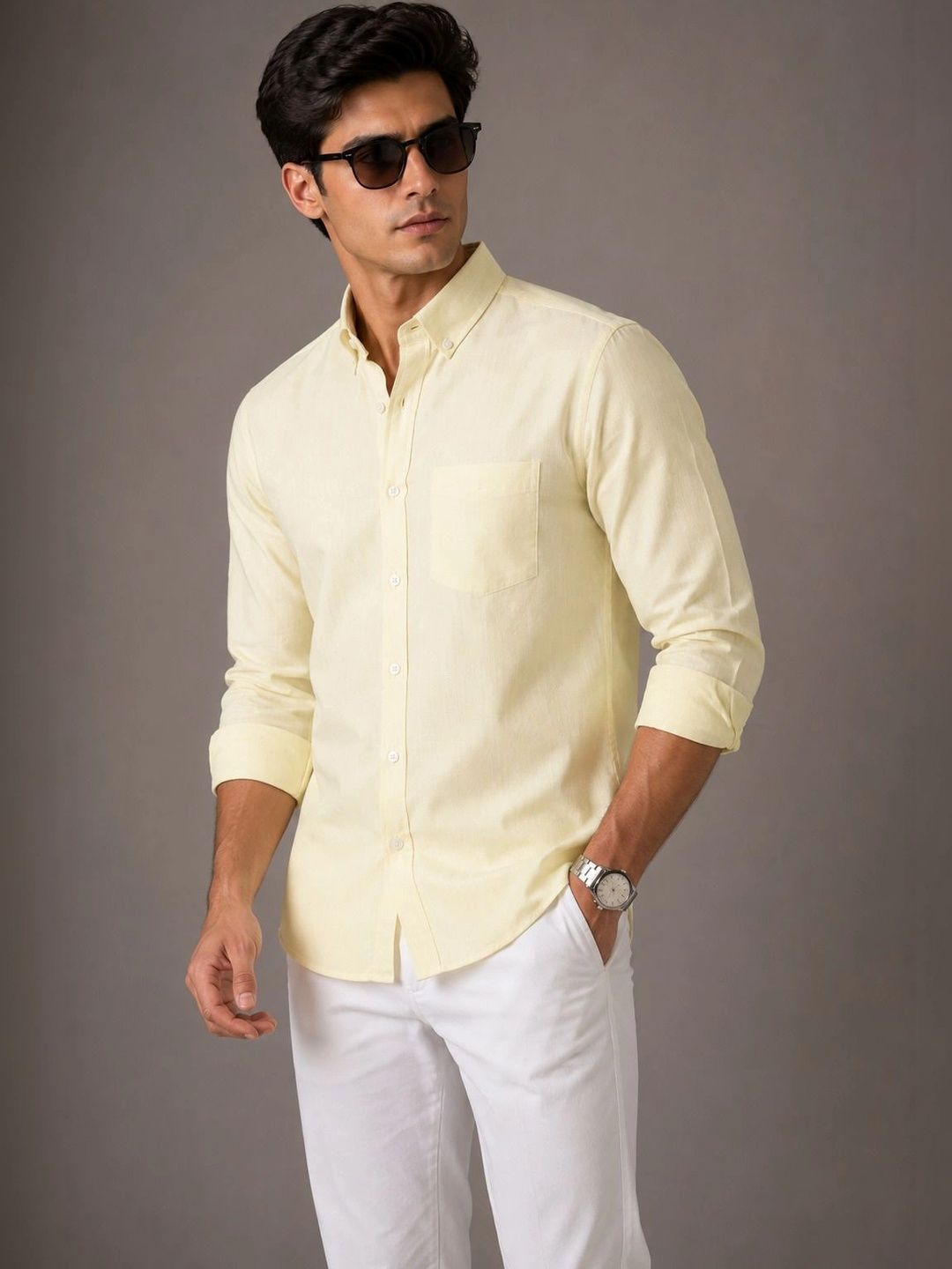 HERE&NOW Men Standard Slim Fit Casual Shirt