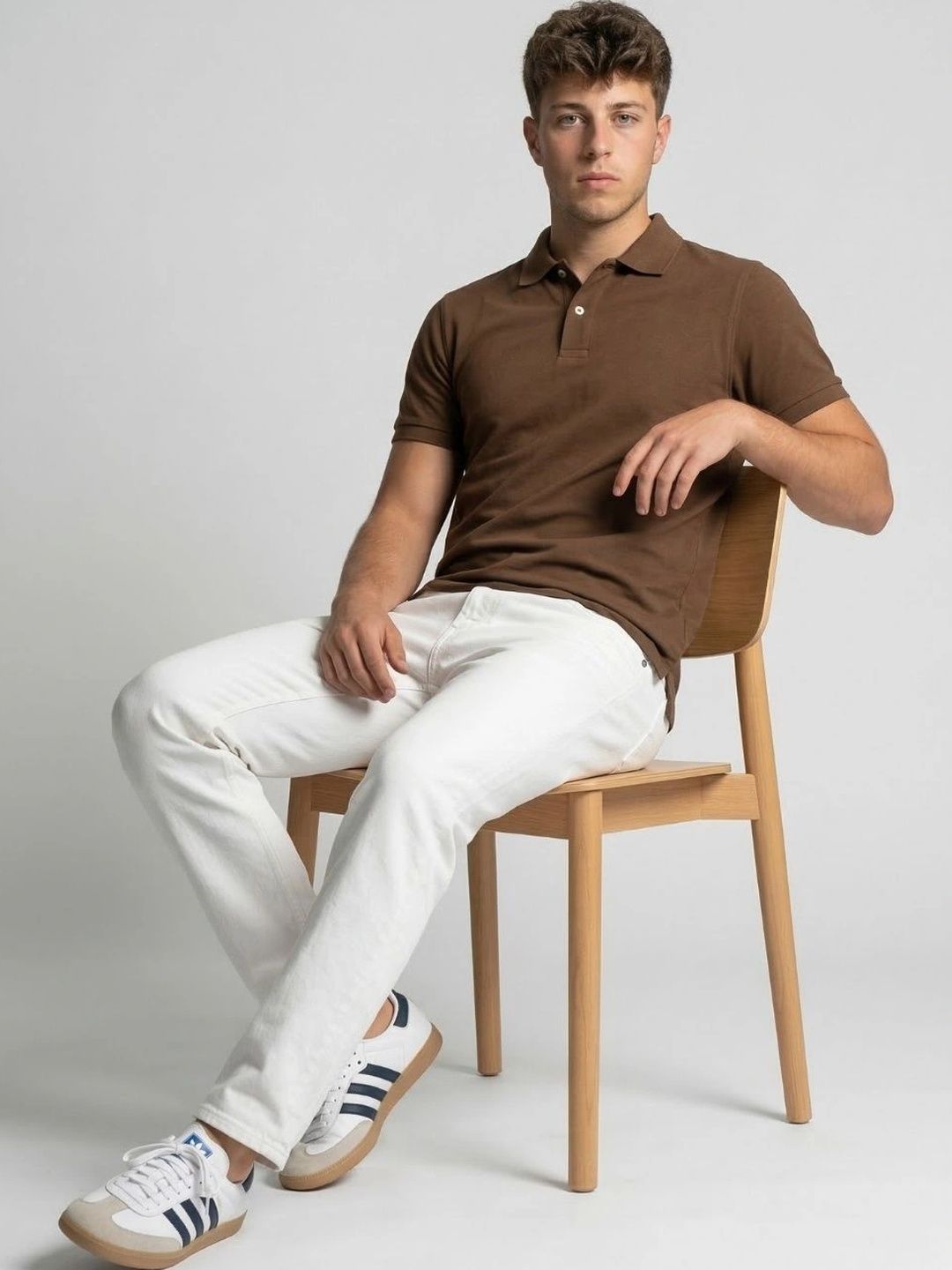HERE&NOW Men Polo Collar T-shirt