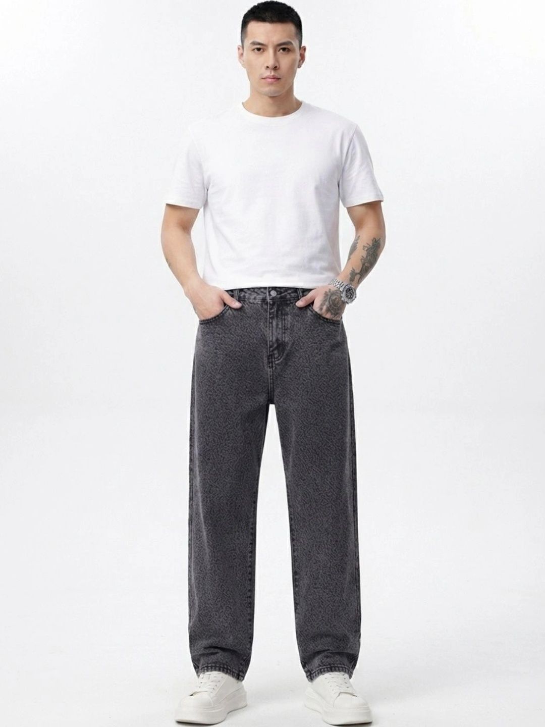 BREXX Men Jean Straight Fit Mid-Rise Stretchable Jeans