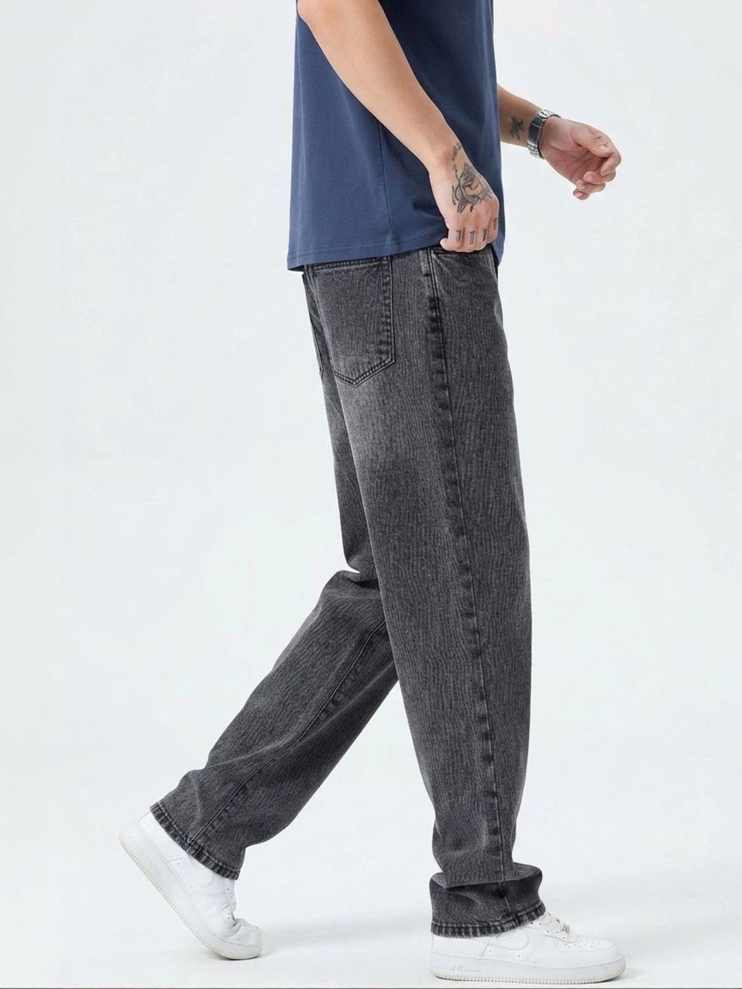 BREXX Men Jean Straight Fit Mid-Rise Stretchable Jeans