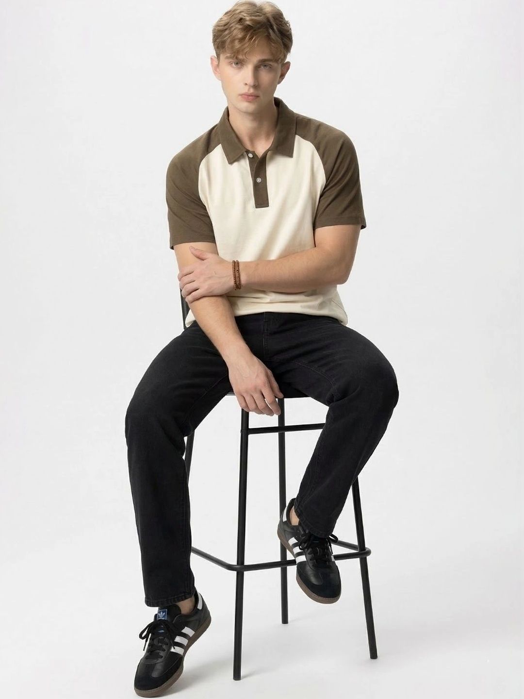 Kook N Keech Men Colourblocked Polo Collar T-shirt