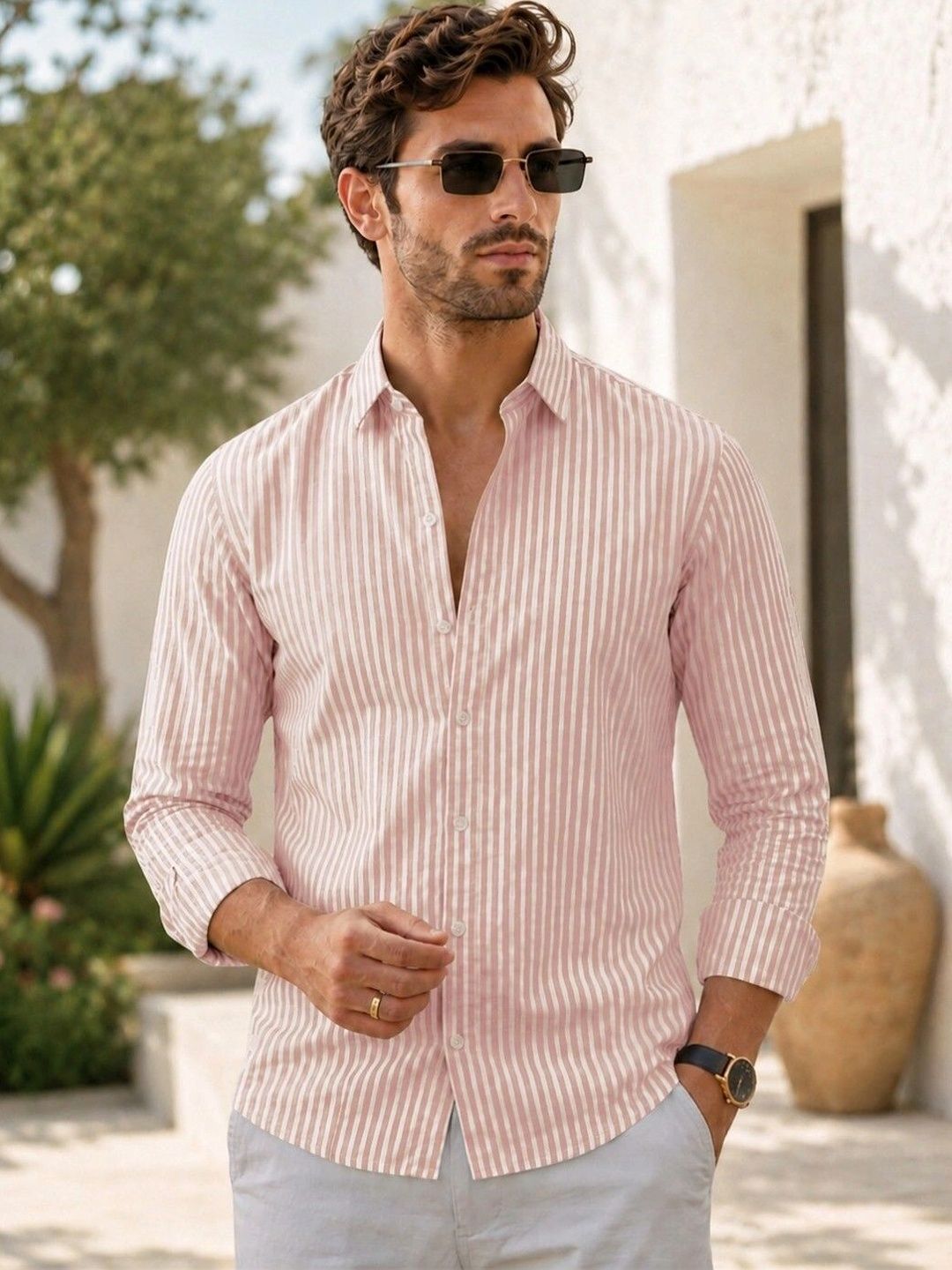 RINK ENTERPRISE Men Striped Casual Shirt