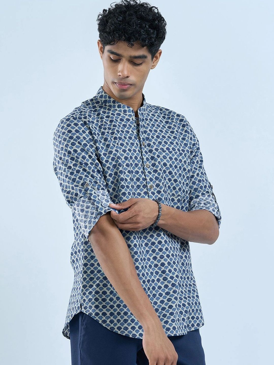 indus route by Pantaloons Men Printed Indie Prints Kurta