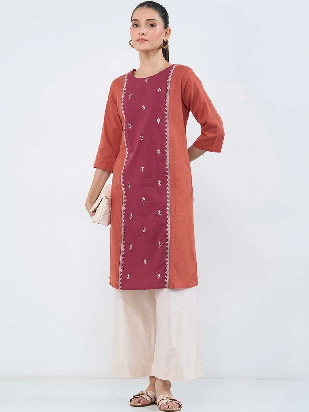 RANGMANCH BY PANTALOONS Women Ethnic Motifs Embroidered Thread Work Kurta