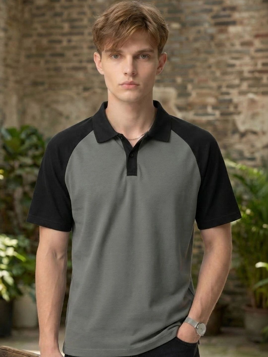 Kook N Keech Men Colourblocked Polo Collar T-shirt