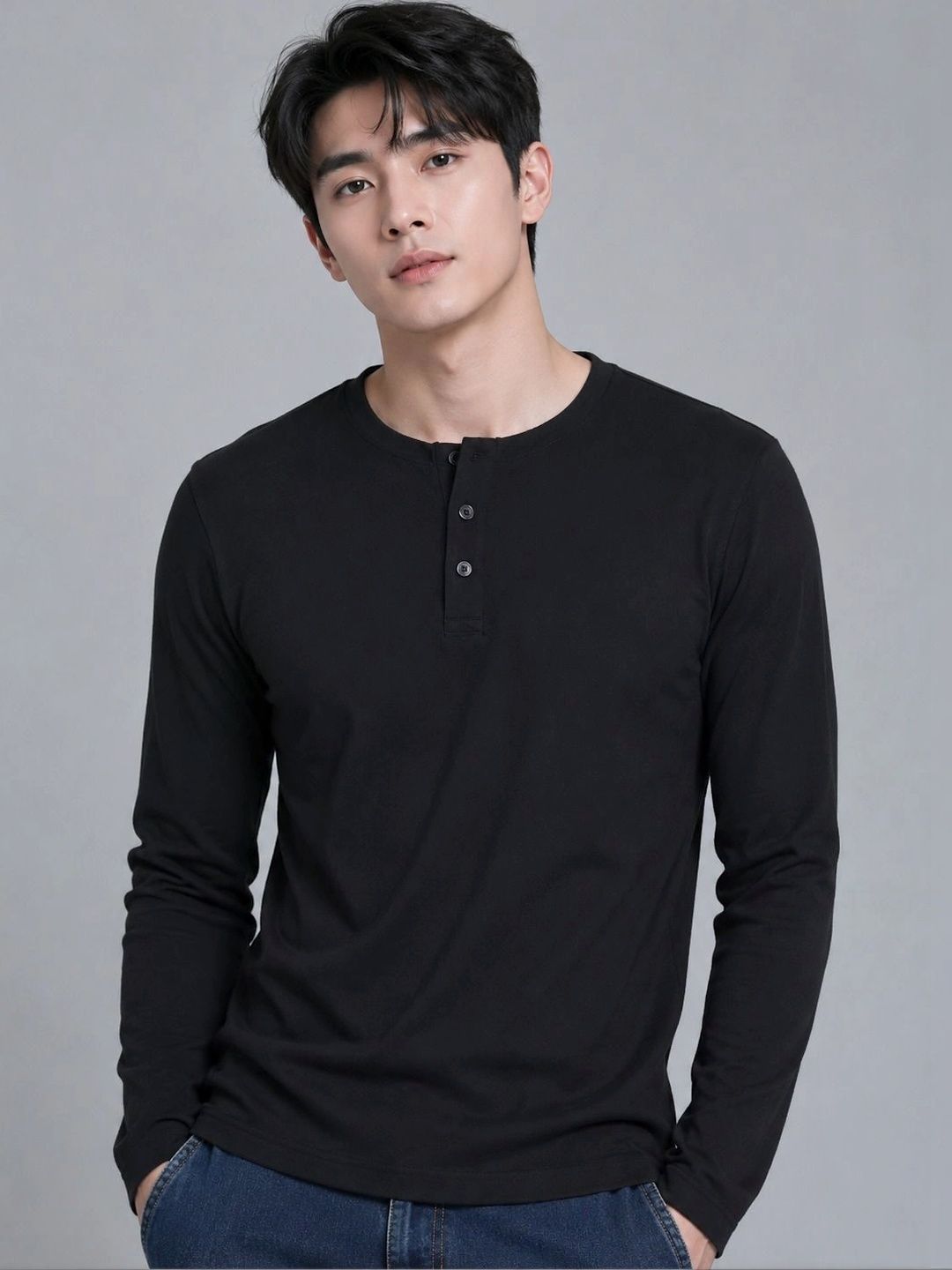 Imsa Moda Men Henley Neck Pockets T-shirt