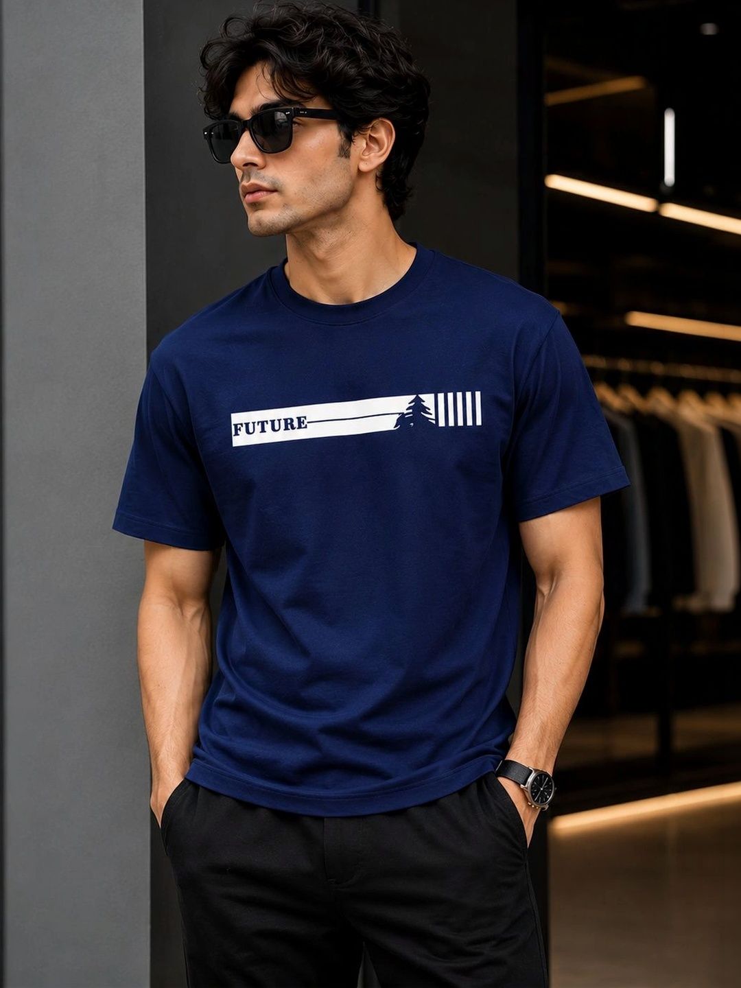 MOSSMOOR Men Typography Printed T-shirt