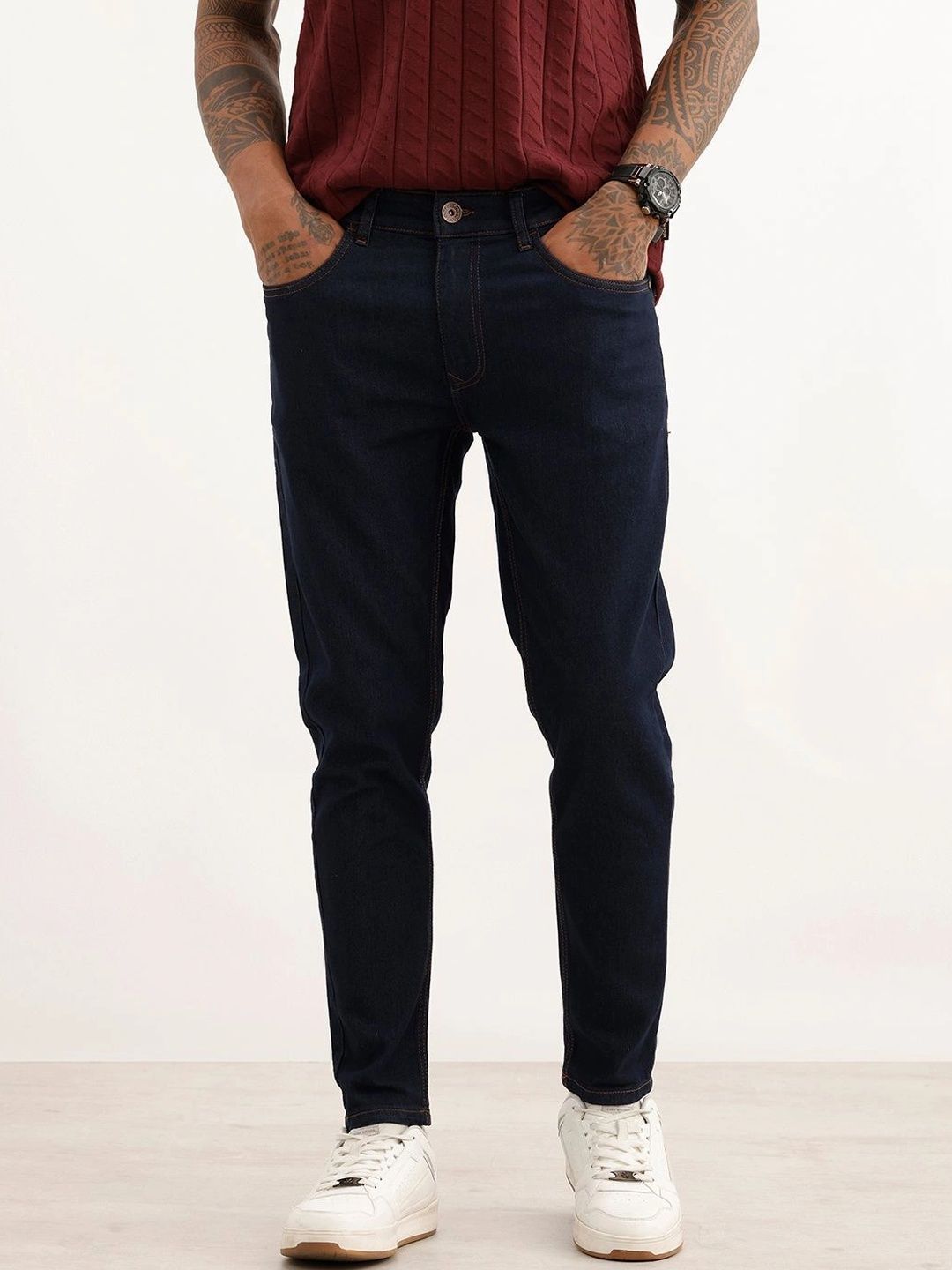 WROGN Men Skinny Fit Mid-Rise Stretchable Jeans