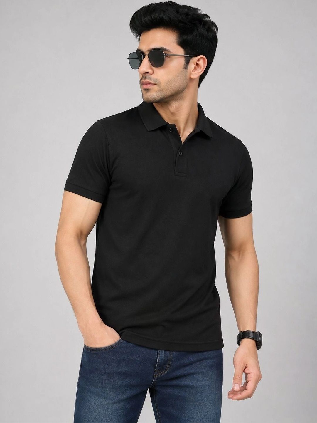 Sys Textile Men Cotton Polo Collar Short Sleeves T-shirt