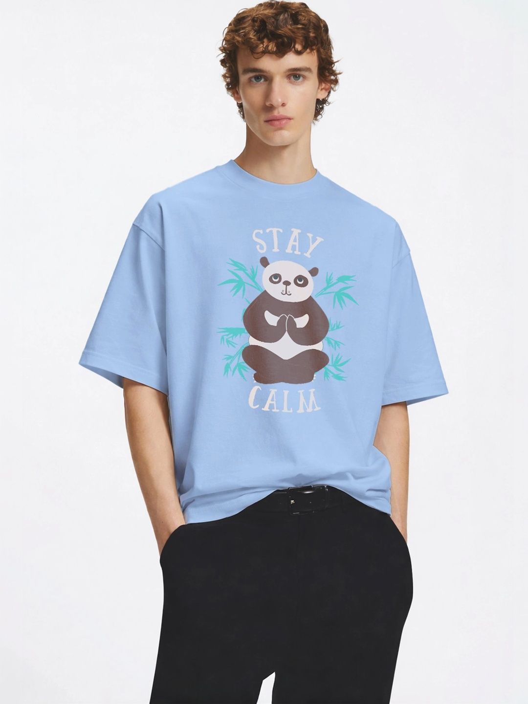 Moda rapido X TOGS & TERRE Men Printed Drop-Shoulder Sleeves Organic Cotton Blend T-shirt