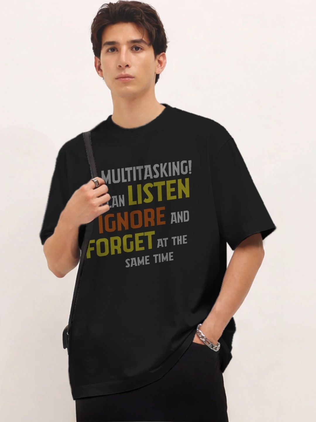 Moda rapido X TOGS & TERRE Men Typography Printed Organic Cotton Blend T-shirt