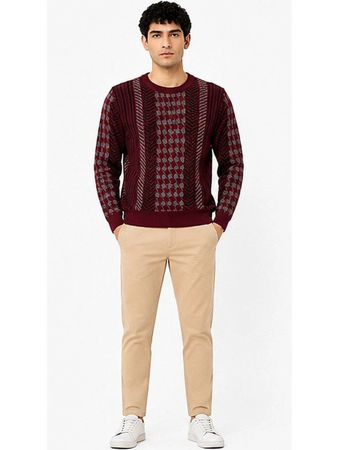 GRAND-LINE Men Printed Pullover