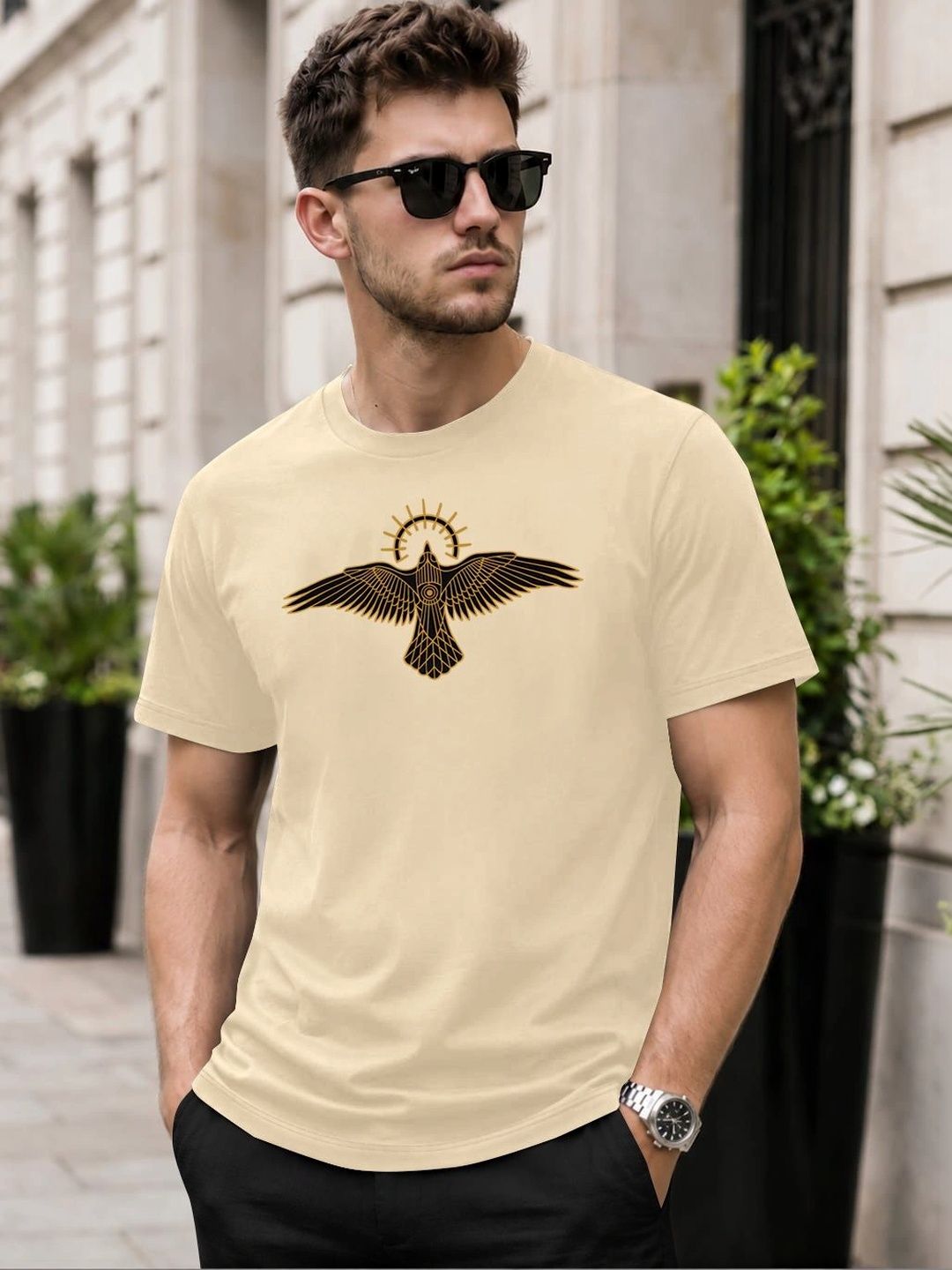 KAJARU Men Printed T-shirt
