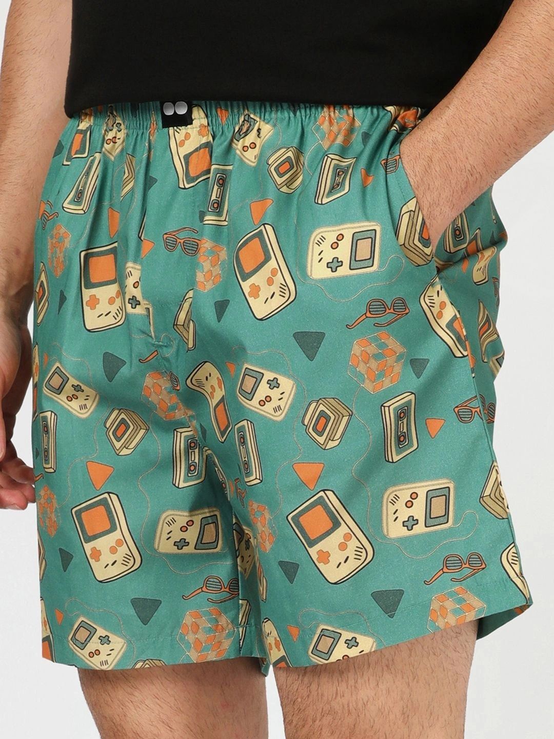 Bewakoof Men's Green All Over Printed Boxers