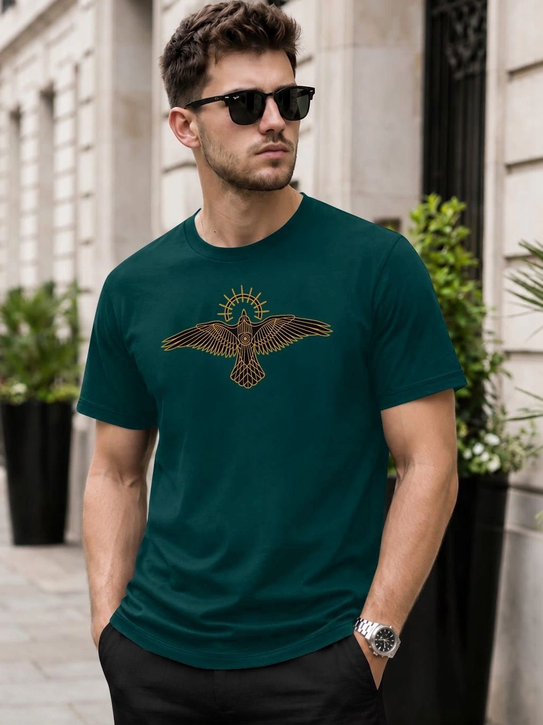 KAJARU Men Printed T-shirt