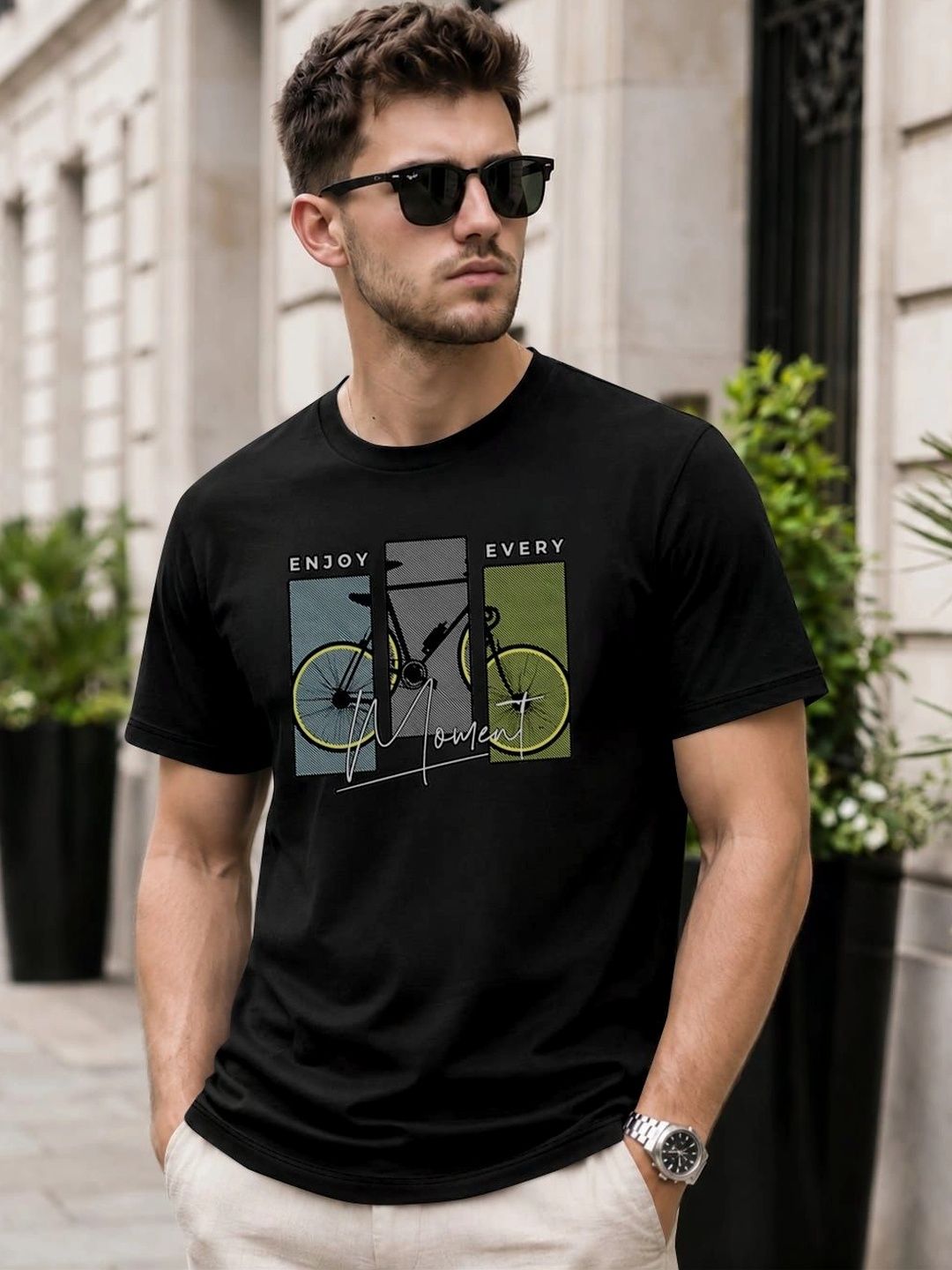 KAJARU Men Printed T-shirt