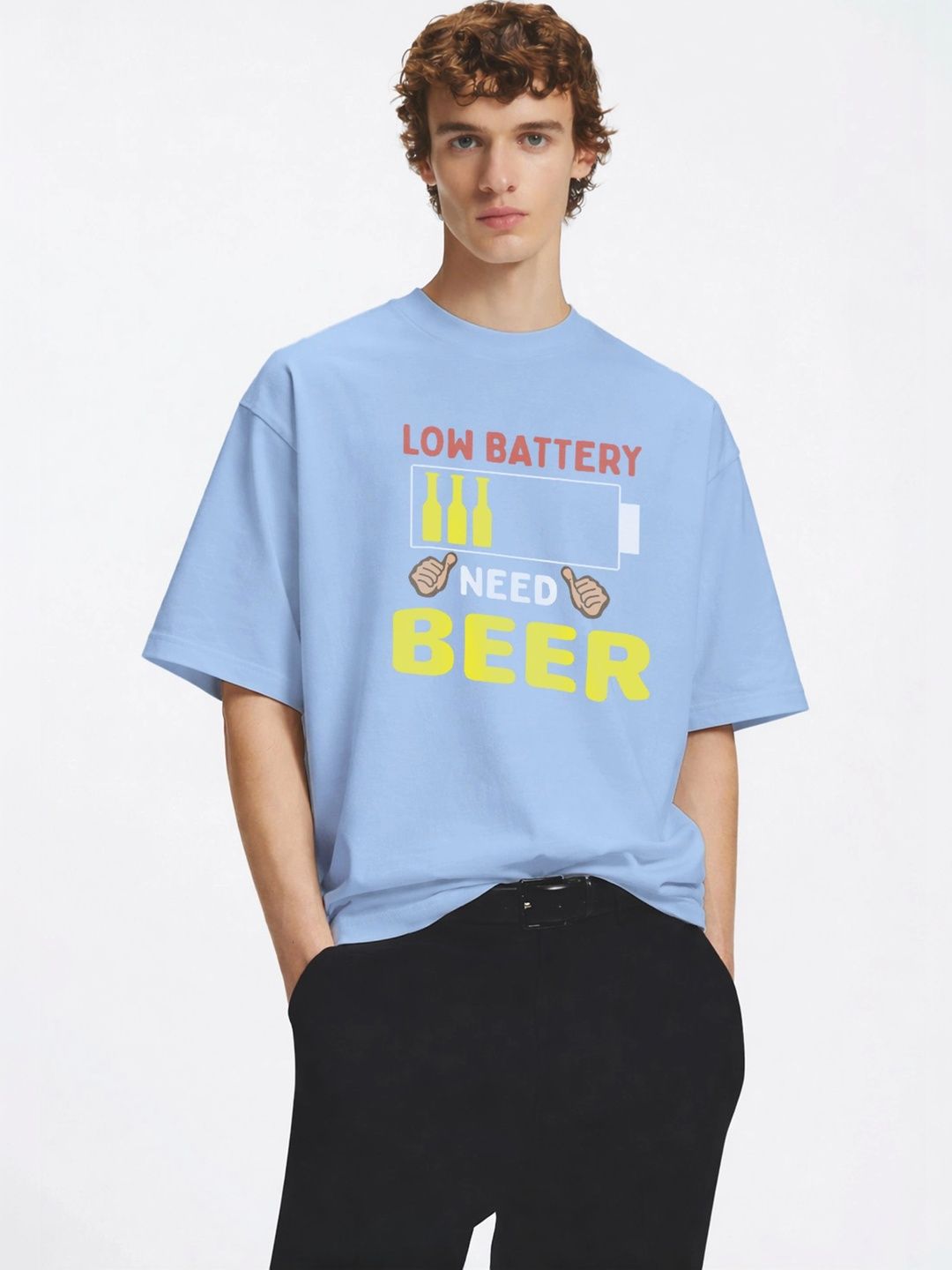 Moda rapido X TOGS & TERRE Men Printed Drop-Shoulder Sleeves Organic Cotton Blend T-shirt