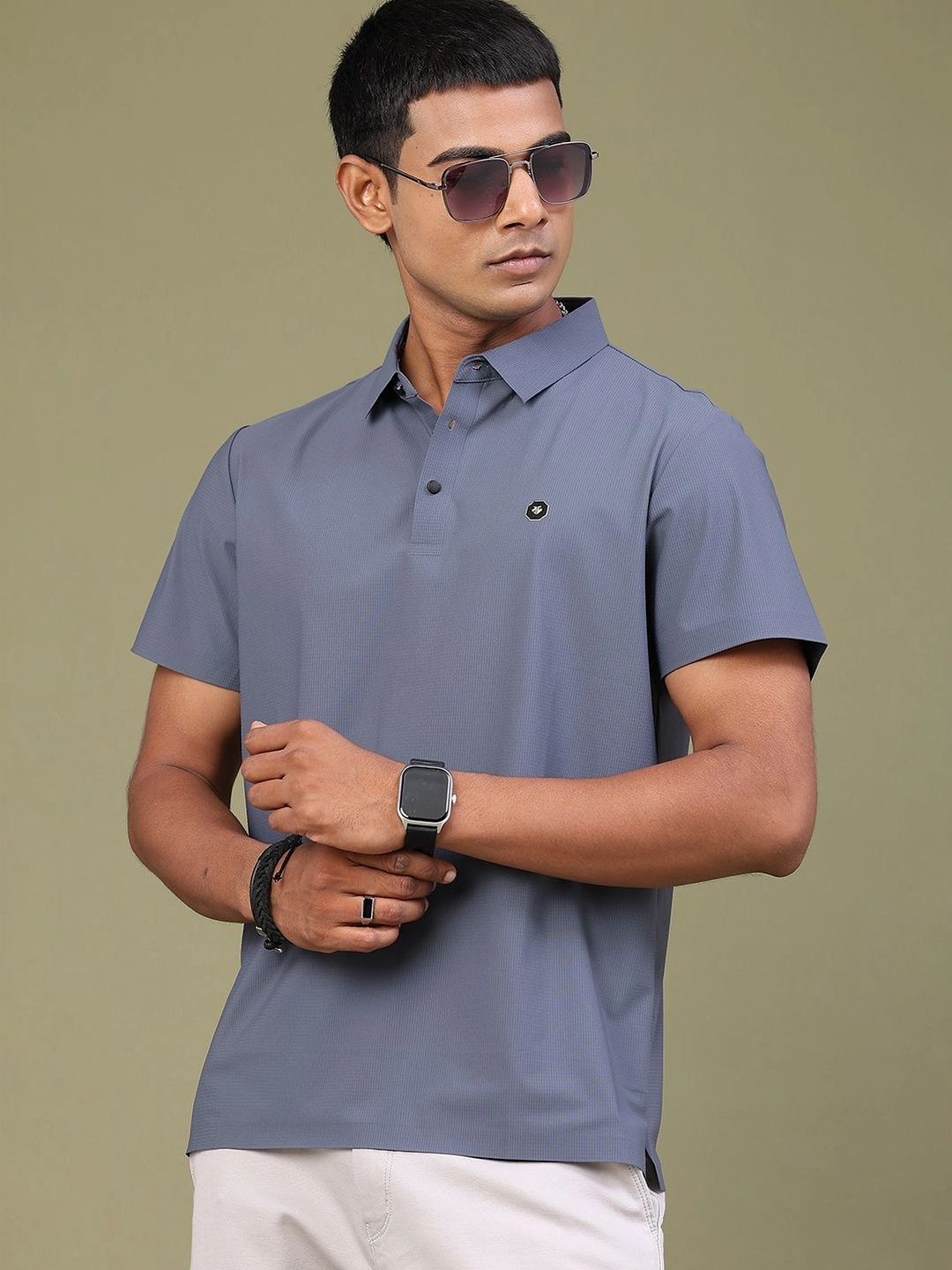 V-Mart Men Polo Collar Slim Fit T-shirt
