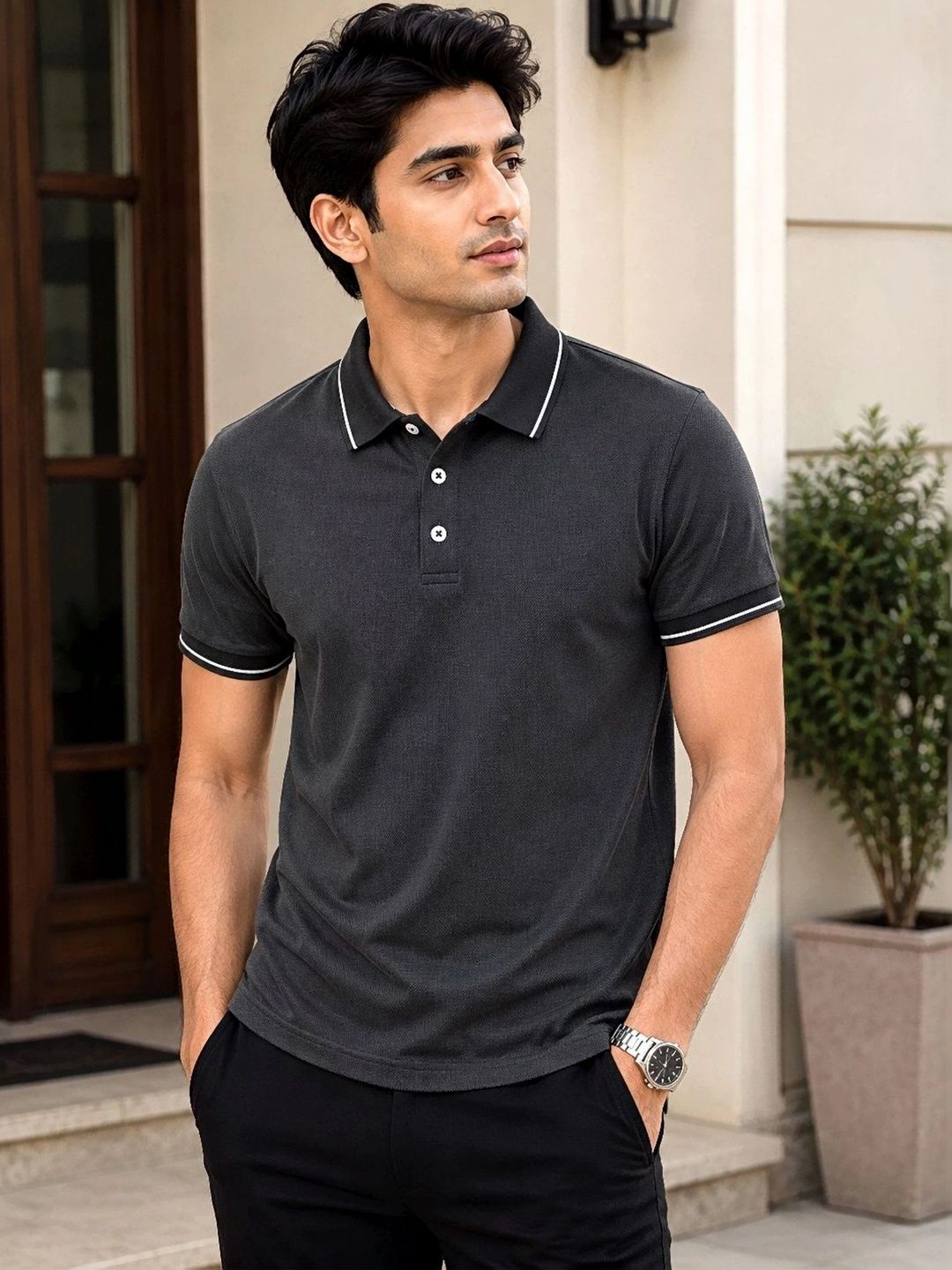 THE NEXTGEN STITCH Men Polo Collar T-shirt