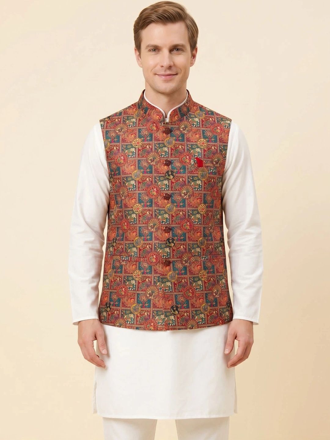Safa Marwa Printed Nehru Jackets