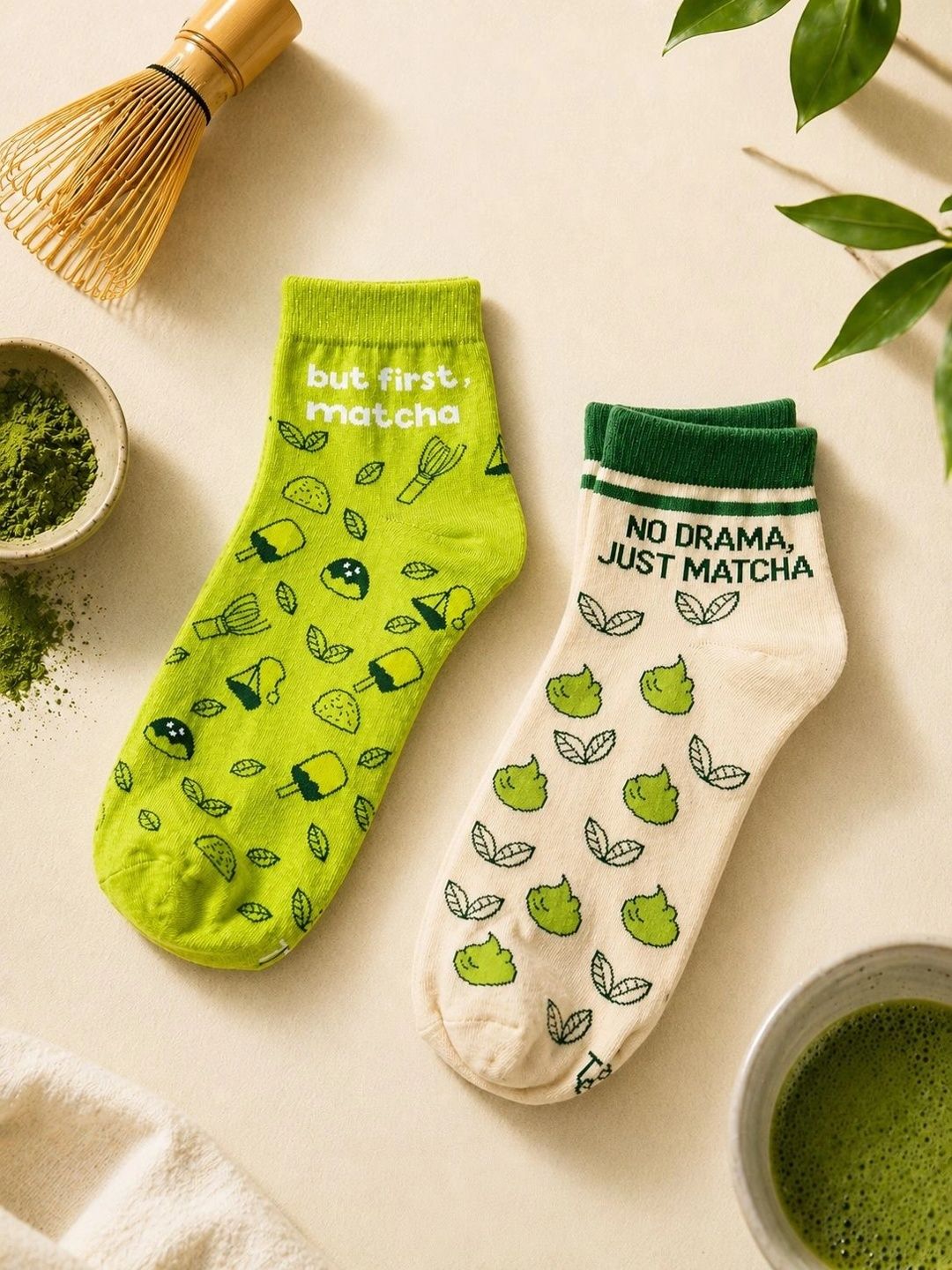 Thela Gaadi Unisex Pack Of 2 Printed Ankle-Length Breathable Socks