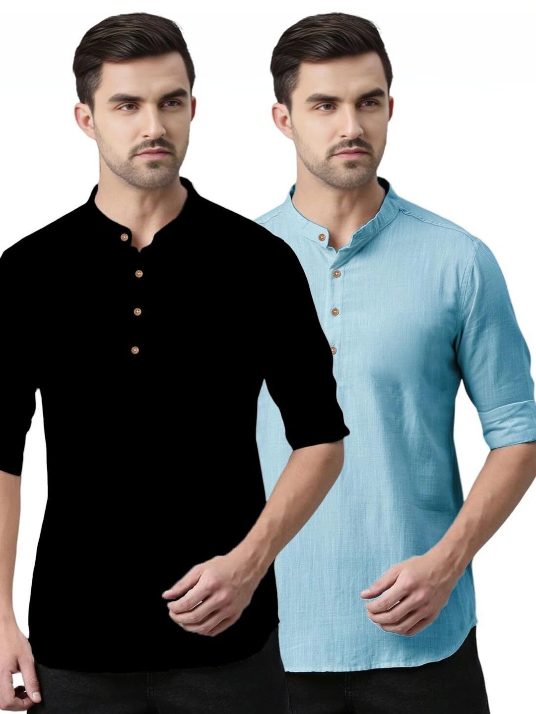 Amrit Trending Men Pack of 2 Solid Kurta