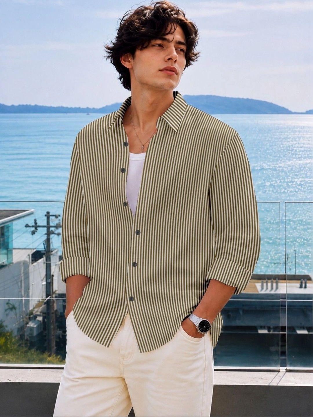 RINK ENTERPRISE Men Striped Casual Shirt