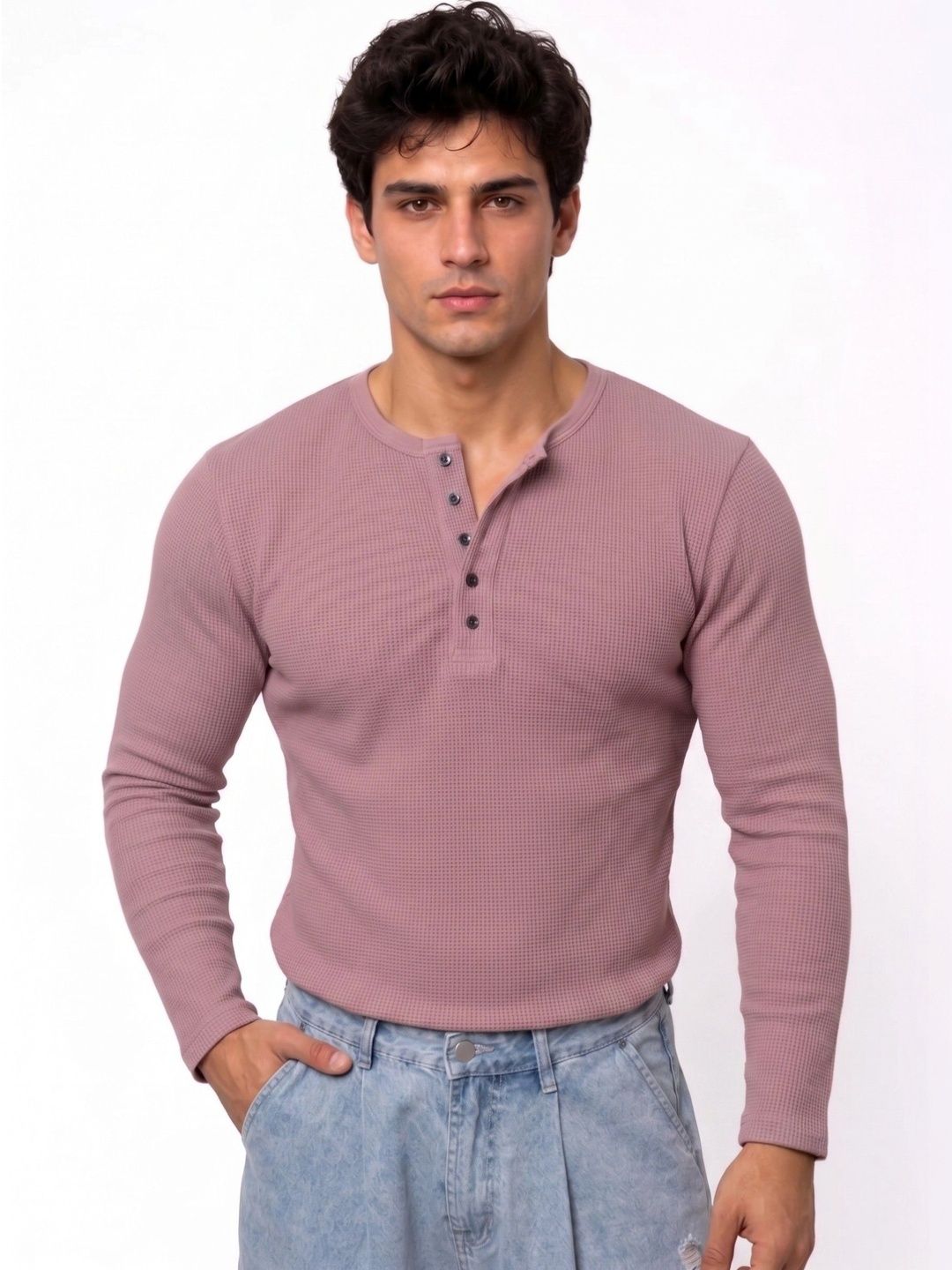 Azizan Men Henley Neck T-shirt