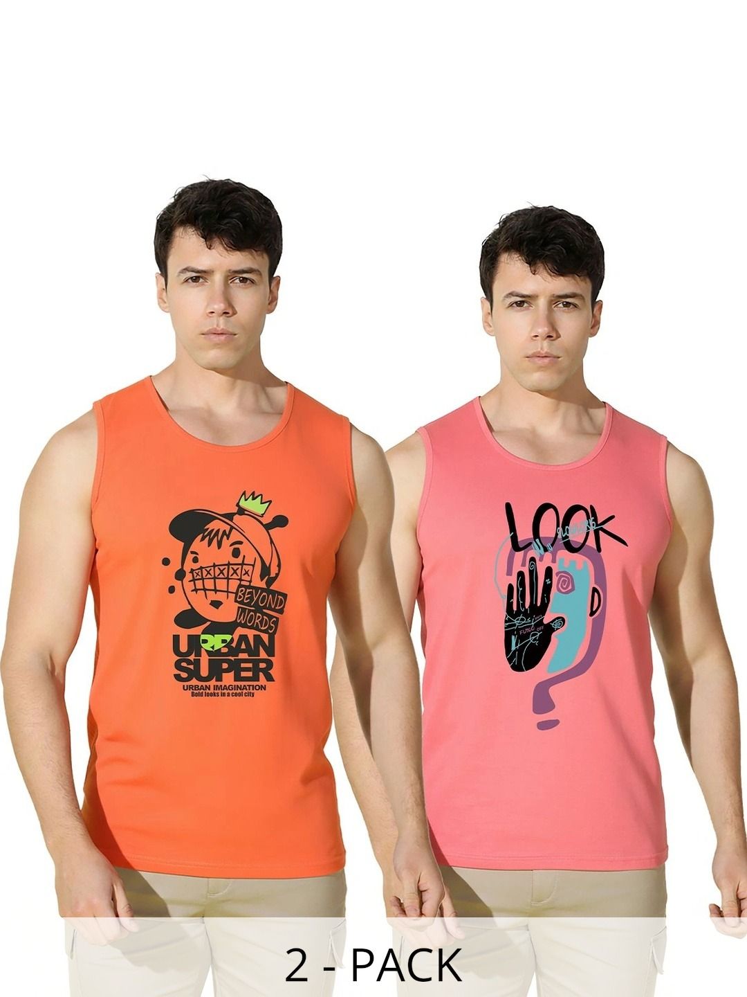 MINISTRY OF FRIENDS Men Pack Of 2 Printed T-shirt