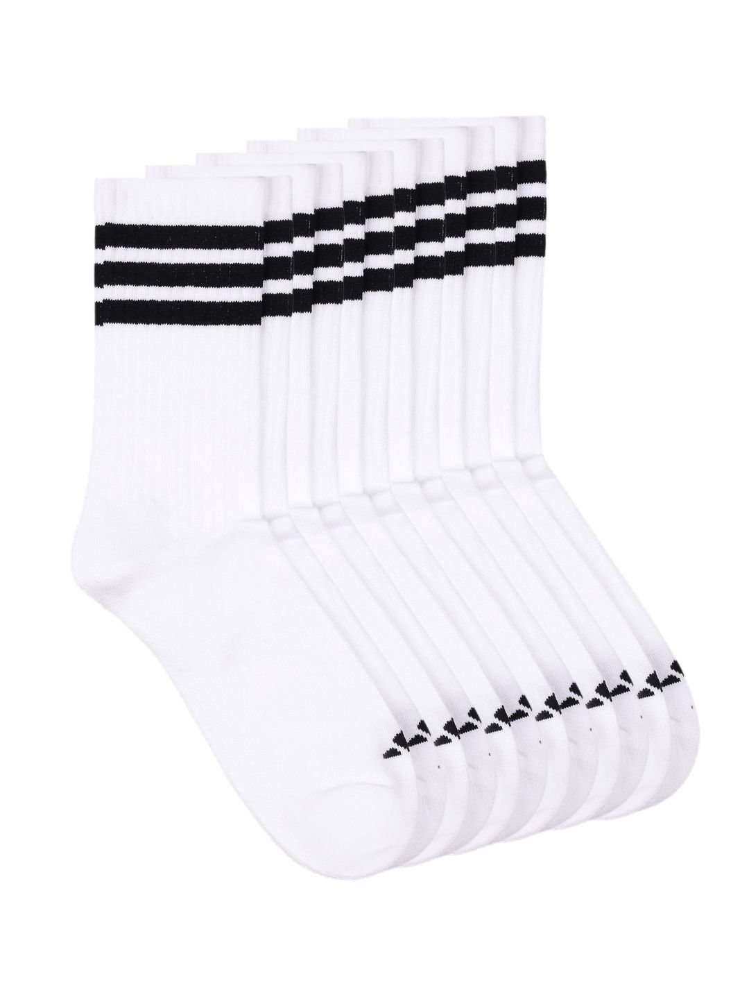 ADIDAS Unisex Pack of 6 Cotton Striped Above Ankle Socks