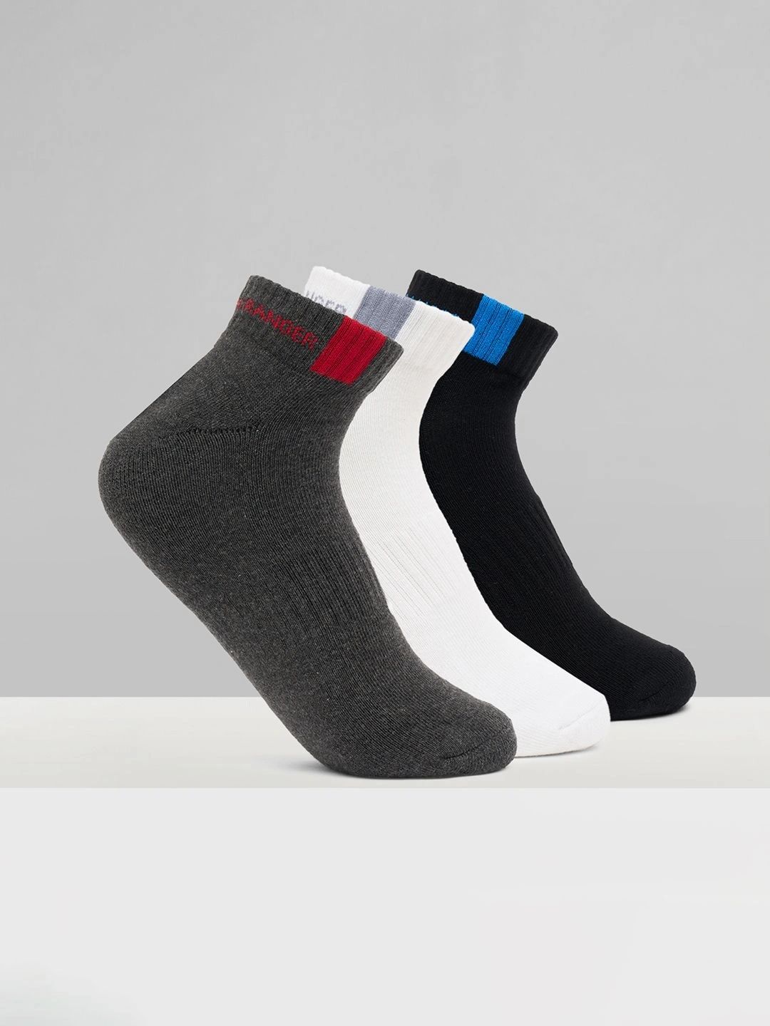 Urban Ranger by pantaloons Men Pack of 3 Cotton Blend Assorted Colourblocked Ankle Length Socks