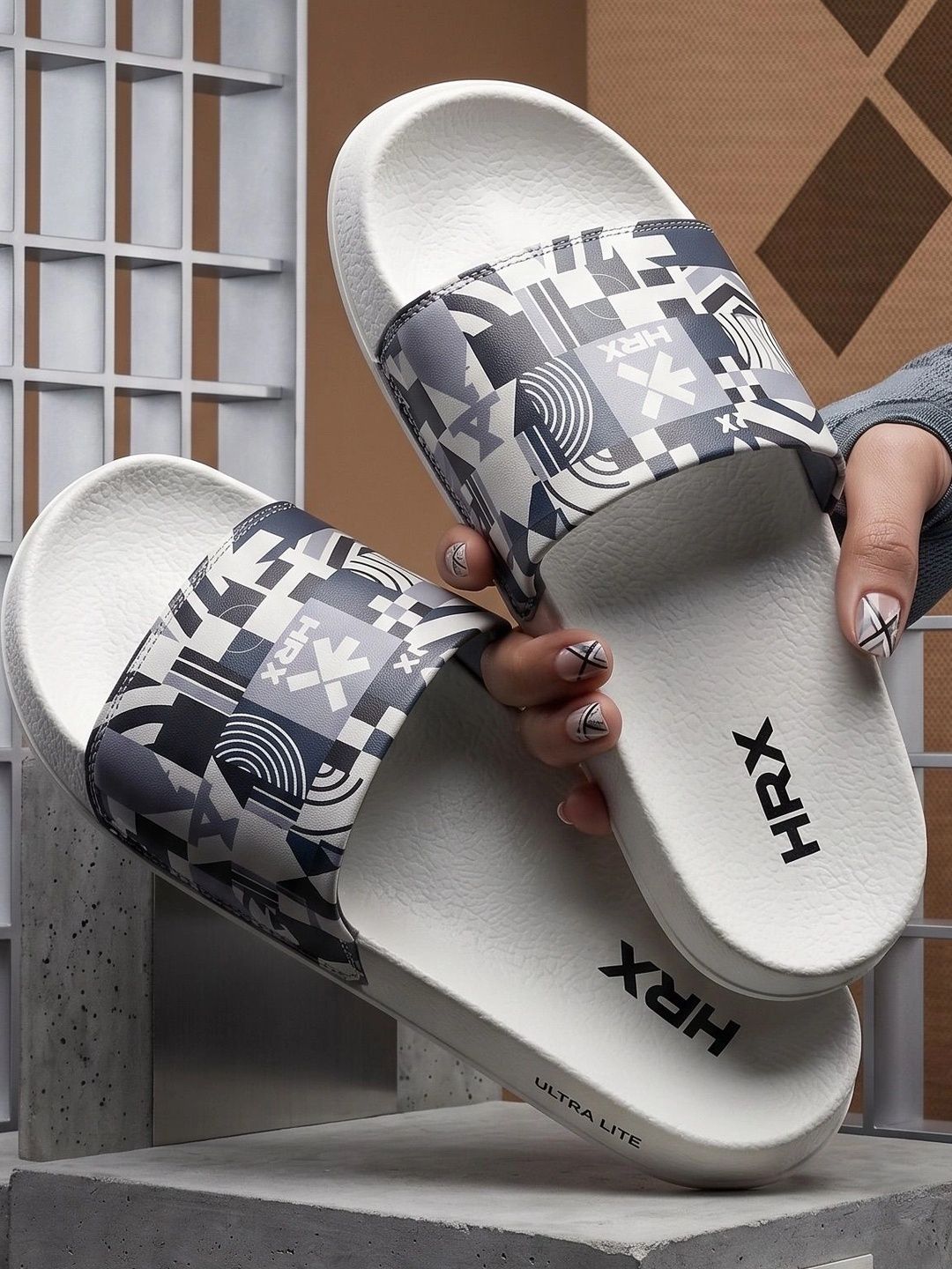 HRX by Hrithik Roshan Men Printed Sliders